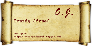 Ország József névjegykártya
